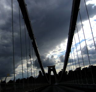 driving over the Clifton Suspension Bridge