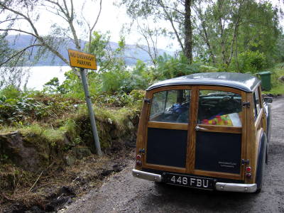 Fenchurch parked in the only layby around Loch Ness that wasn't full of motor-homes