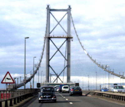 Going over the Forth Road Bridge in convoy